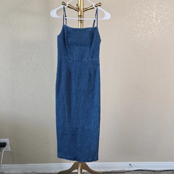 Vero Moda Blue Denim Midi Dress - Picture 3 of 10